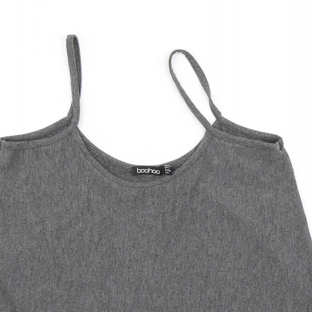Boohoo Womens Grey   Camisole T-Shirt Size 12