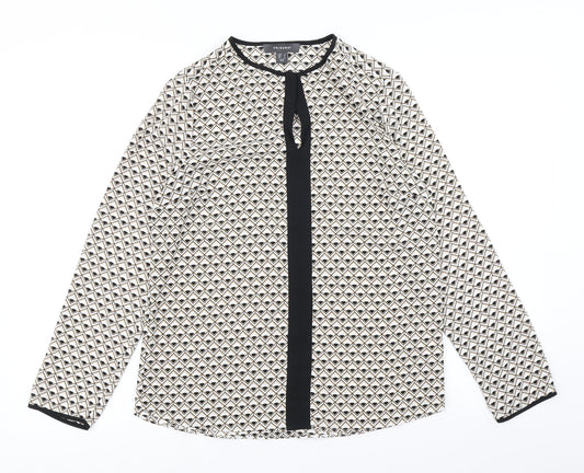 Primark Womens White Argyle/Diamond  Basic Blouse Size 8