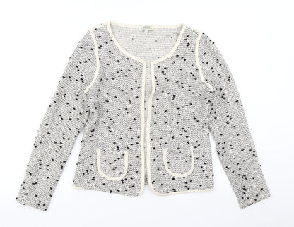 Papaya Womens Grey Polka Dot  Jacket Blazer Size 10