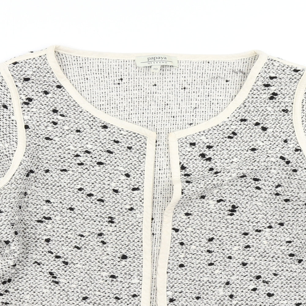 Papaya Womens Grey Polka Dot  Jacket Blazer Size 10