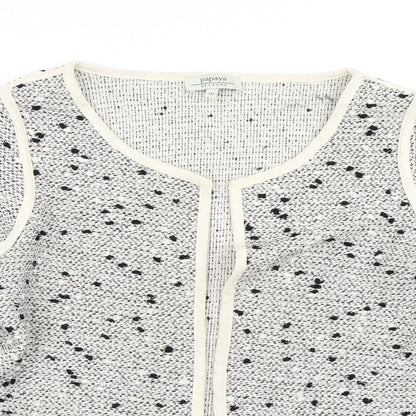 Papaya Womens Grey Polka Dot  Jacket Blazer Size 10