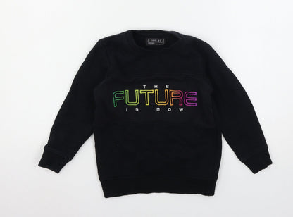 NEXT Girls Black  Jersey Pullover Sweatshirt Size 5 Years  - The Future is now
