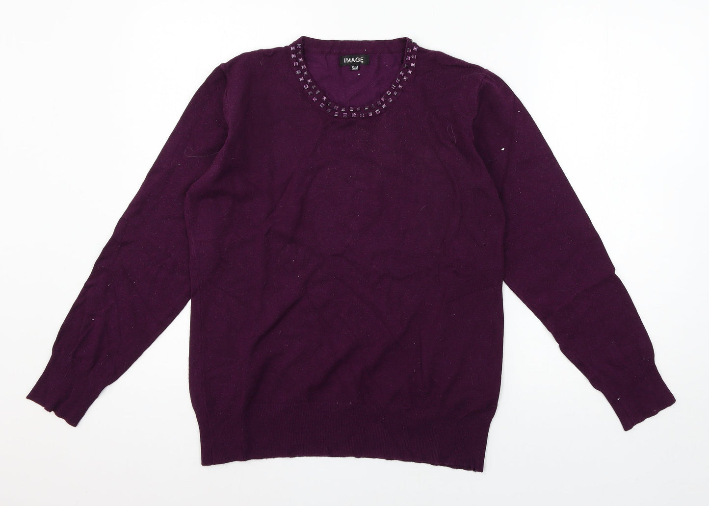 Womens UK Size S Image Purple Pullover Jumper