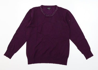 Womens UK Size S Image Purple Pullover Jumper