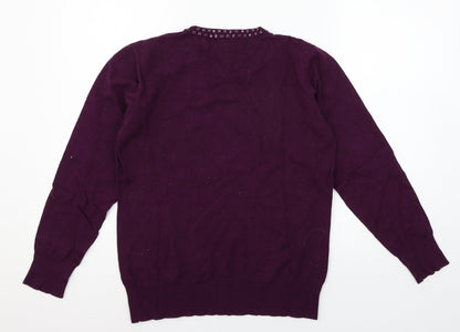 Womens UK Size S Image Purple Pullover Jumper