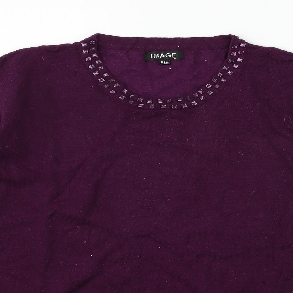Womens UK Size S Image Purple Pullover Jumper