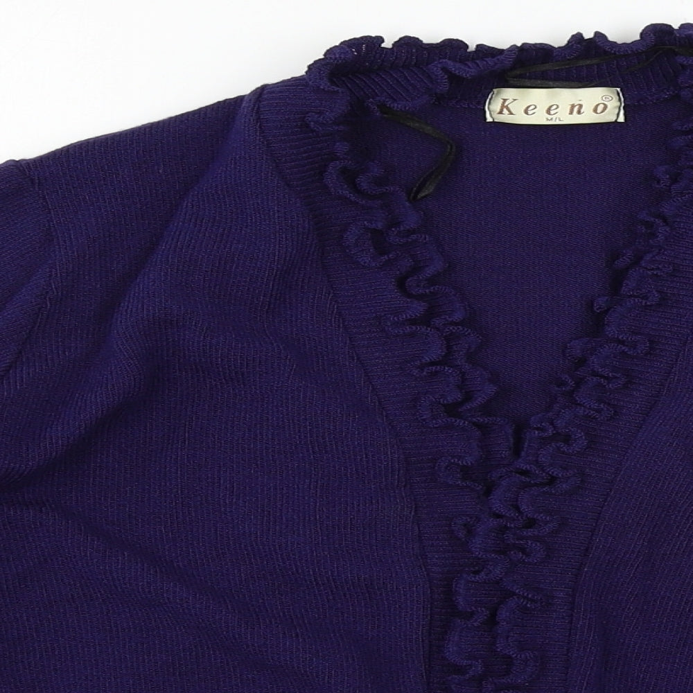 Womens UK Size M Keeno Blue Cardigan Jumper