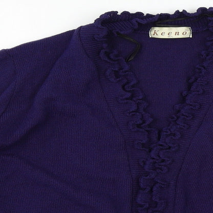 Womens UK Size M Keeno Blue Cardigan Jumper