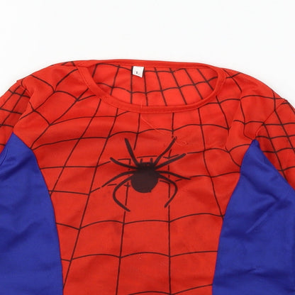 Preworn Boys Multicoloured Geometric Jersey Pullover T-Shirt Size L  - Spider Man