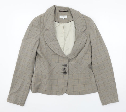 NEXT Womens Brown Check  Jacket Suit Jacket Size 12