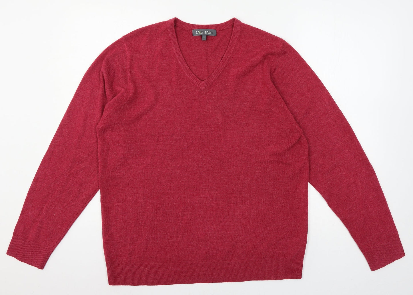 Womens UK Size L Marks and Spencer Red Pullover Jumper