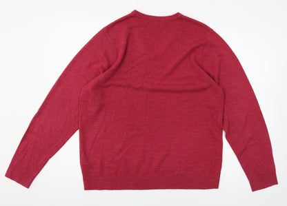 Womens UK Size L Marks and Spencer Red Pullover Jumper