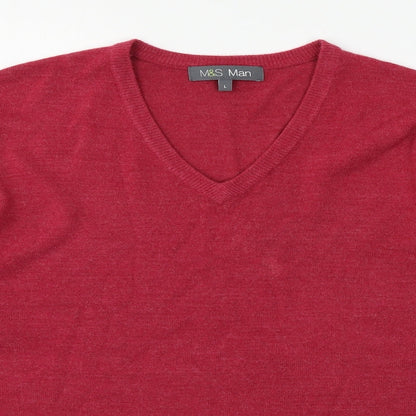 Womens UK Size L Marks and Spencer Red Pullover Jumper