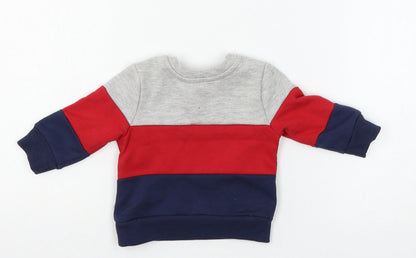 Primark Baby Grey Striped Jersey Pullover Jumper Size 0-3 Months  - Great Vibes