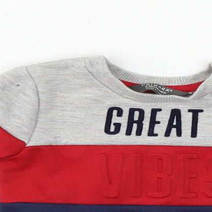 Primark Baby Grey Striped Jersey Pullover Jumper Size 0-3 Months  - Great Vibes