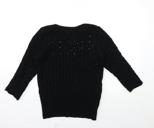 Per Una Womens Black  Knit Pullover Jumper Size 12
