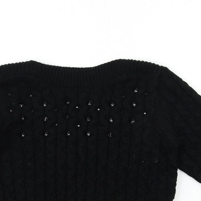 Per Una Womens Black  Knit Pullover Jumper Size 12