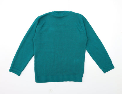 Womens UK Size S Pure & natural Green Pullover Jumper