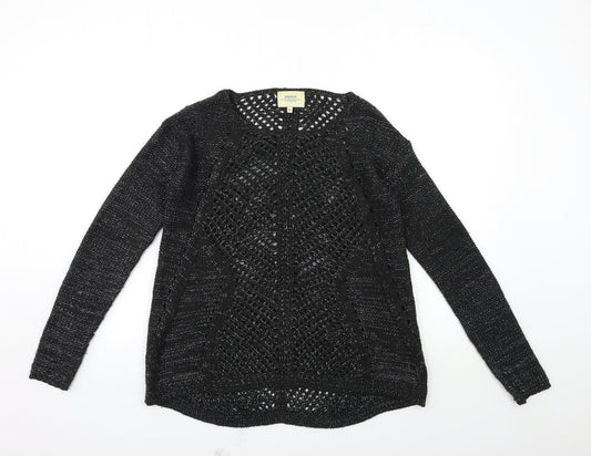 Womens UK Size 8 Papaya Black Pullover Jumper