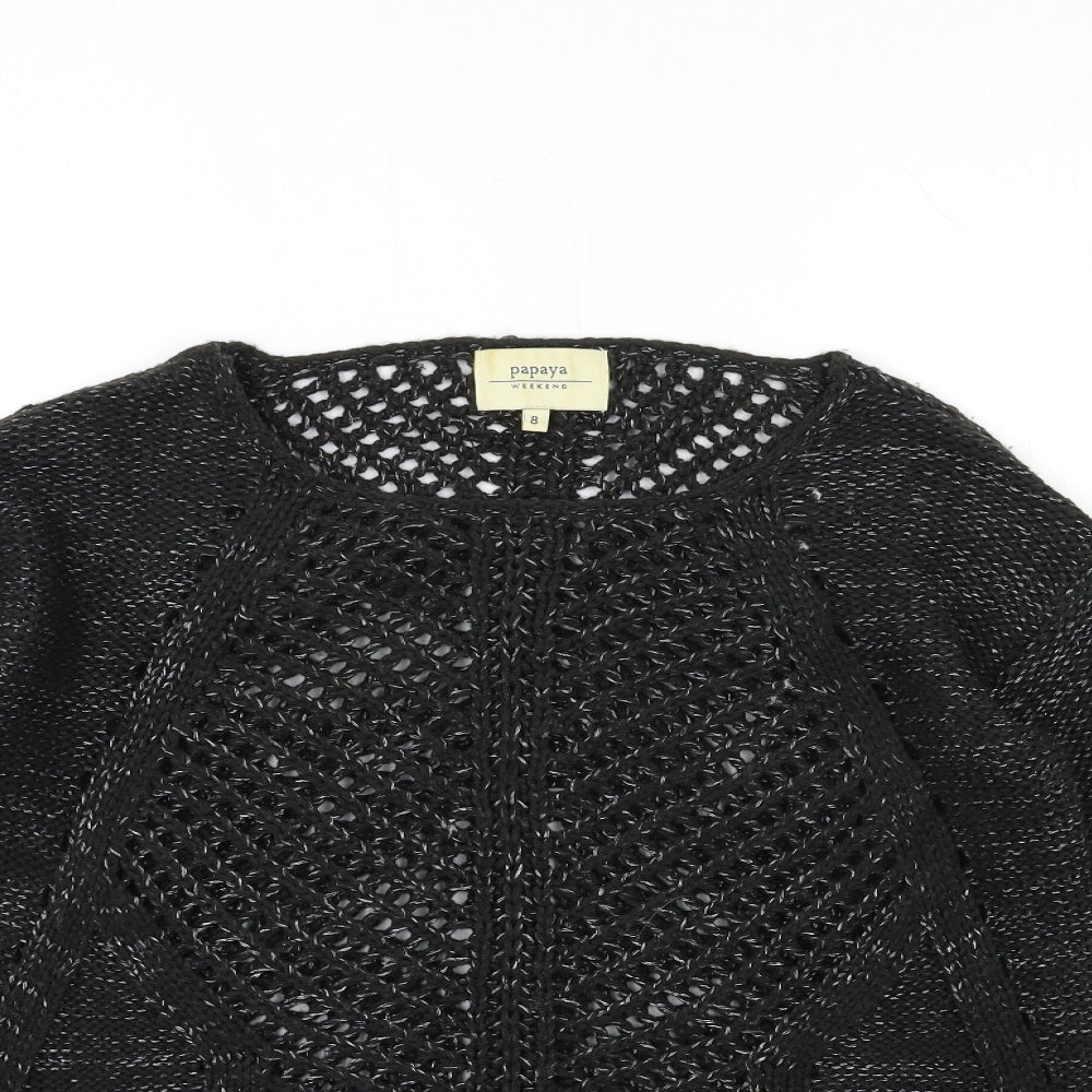 Womens UK Size 8 Papaya Black Pullover Jumper