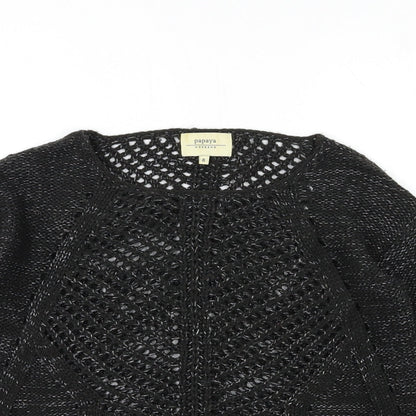 Womens UK Size 8 Papaya Black Pullover Jumper