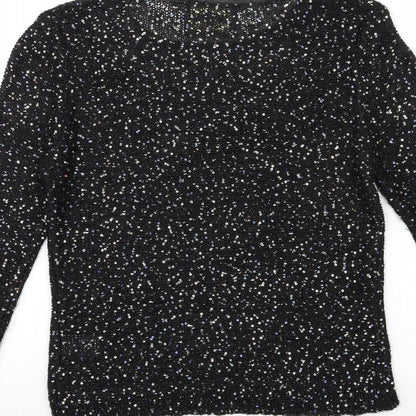 PARISIAN SIGNATURE Womens Black  Knit Pullover Jumper Size S