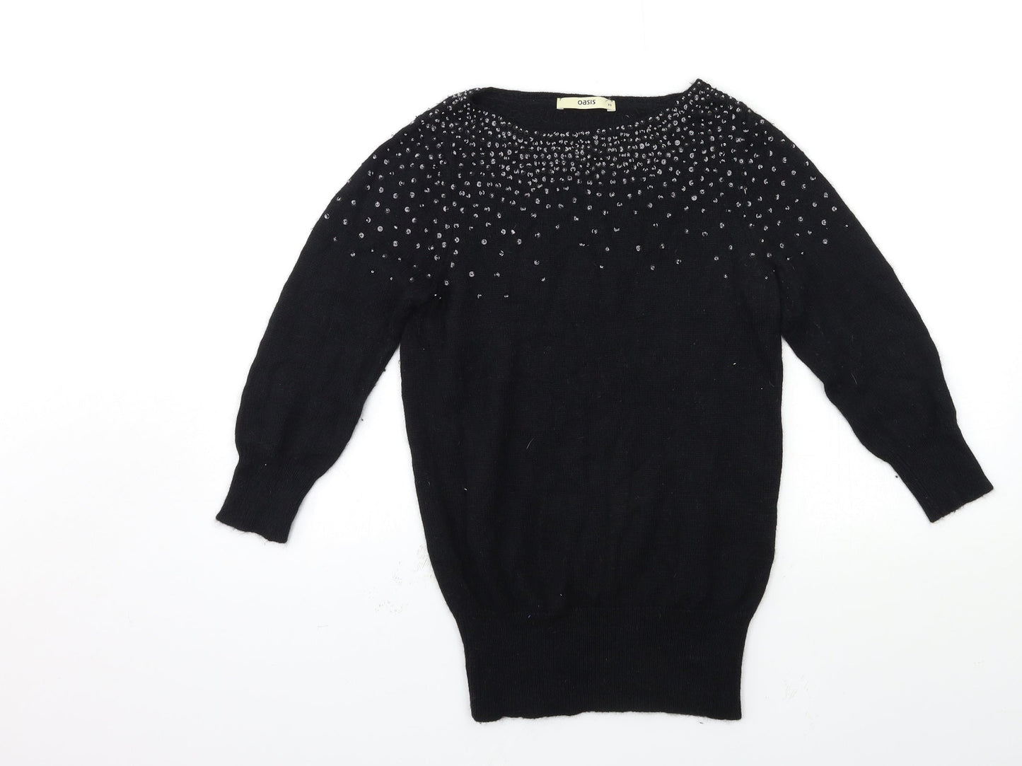 Womens UK Size XS Oasis Black Pullover Jumper