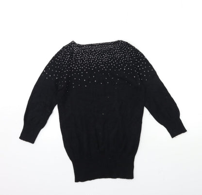 Womens UK Size XS Oasis Black Pullover Jumper
