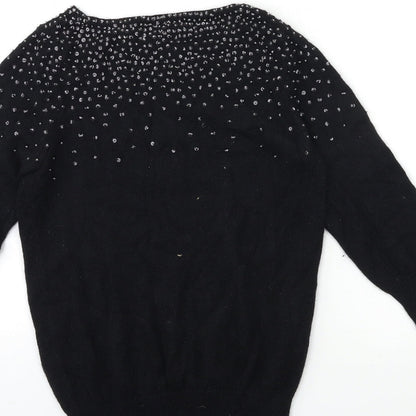 Womens UK Size XS Oasis Black Pullover Jumper