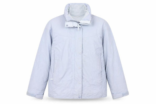 Front view of TayBerry women’s blue jacket coat, size M