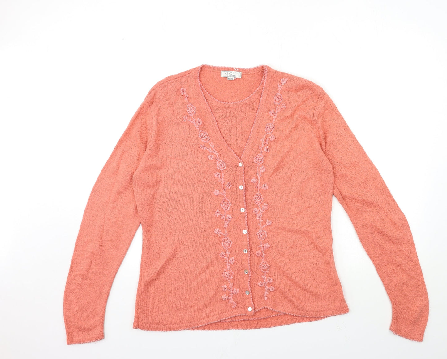 SIMPLY CLASSIC Womens Pink  Knit Pullover Jumper Size 14