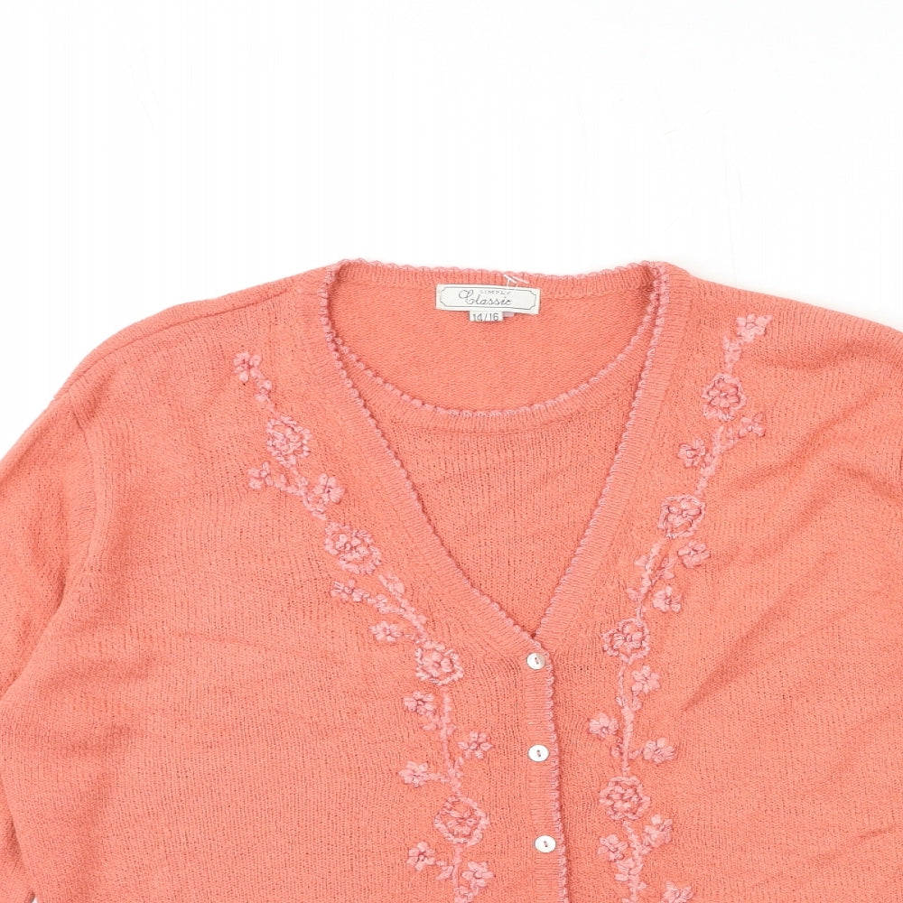 SIMPLY CLASSIC Womens Pink  Knit Pullover Jumper Size 14