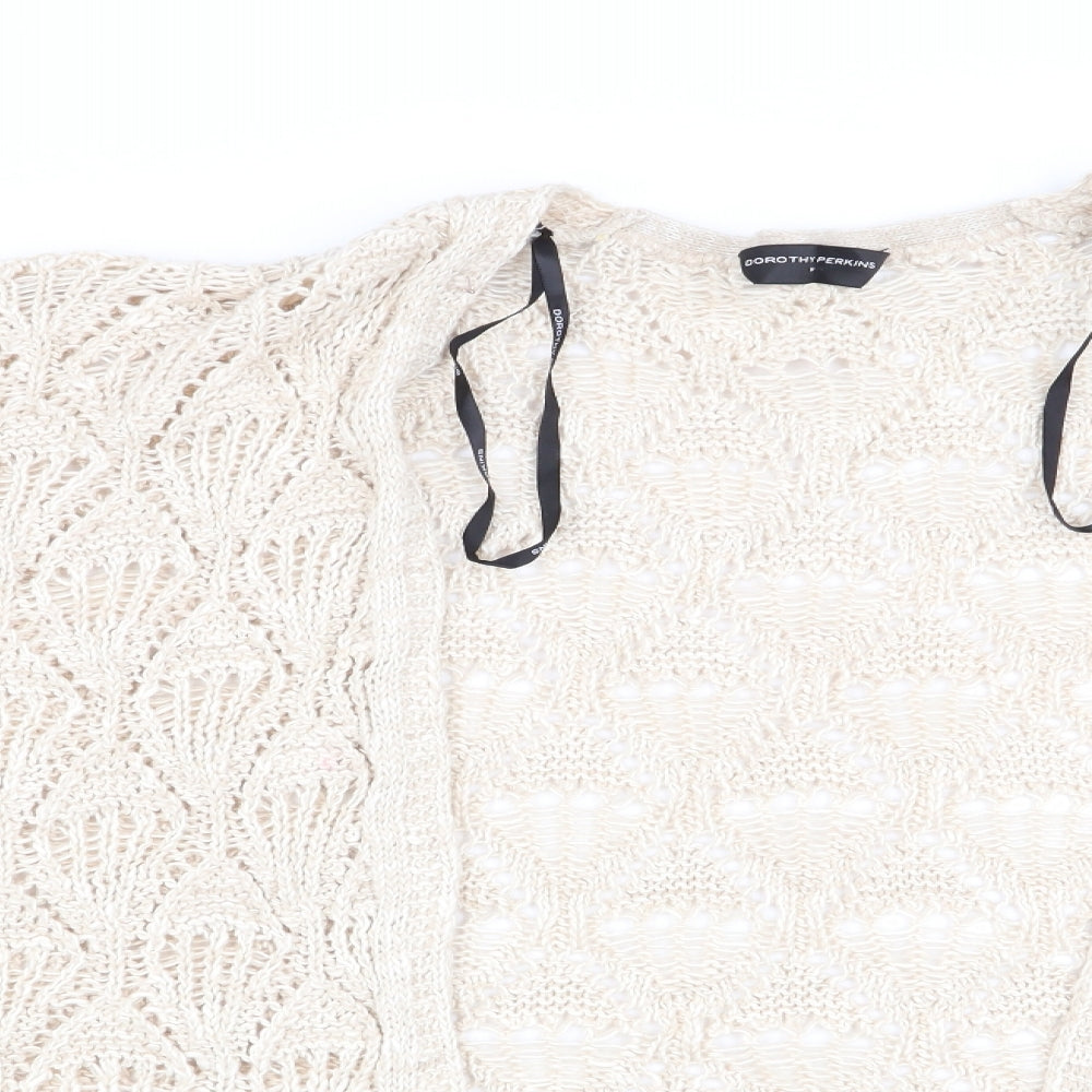 Womens UK Size M Dorothy Perkins Beige Cardigan Jumper