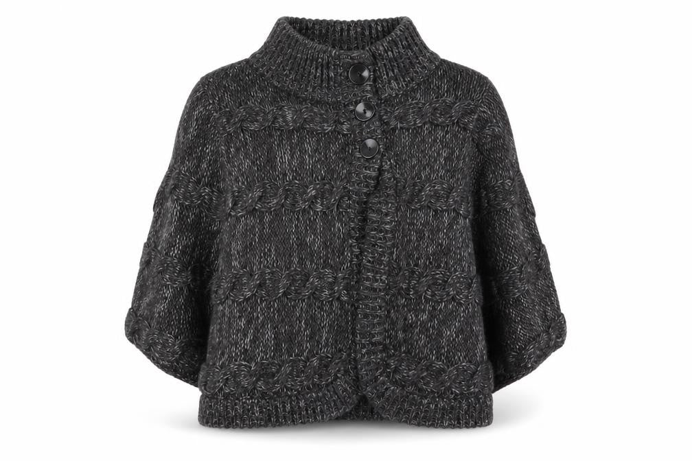 Front view of South women’s grey cardigan jumper, size UK 16
