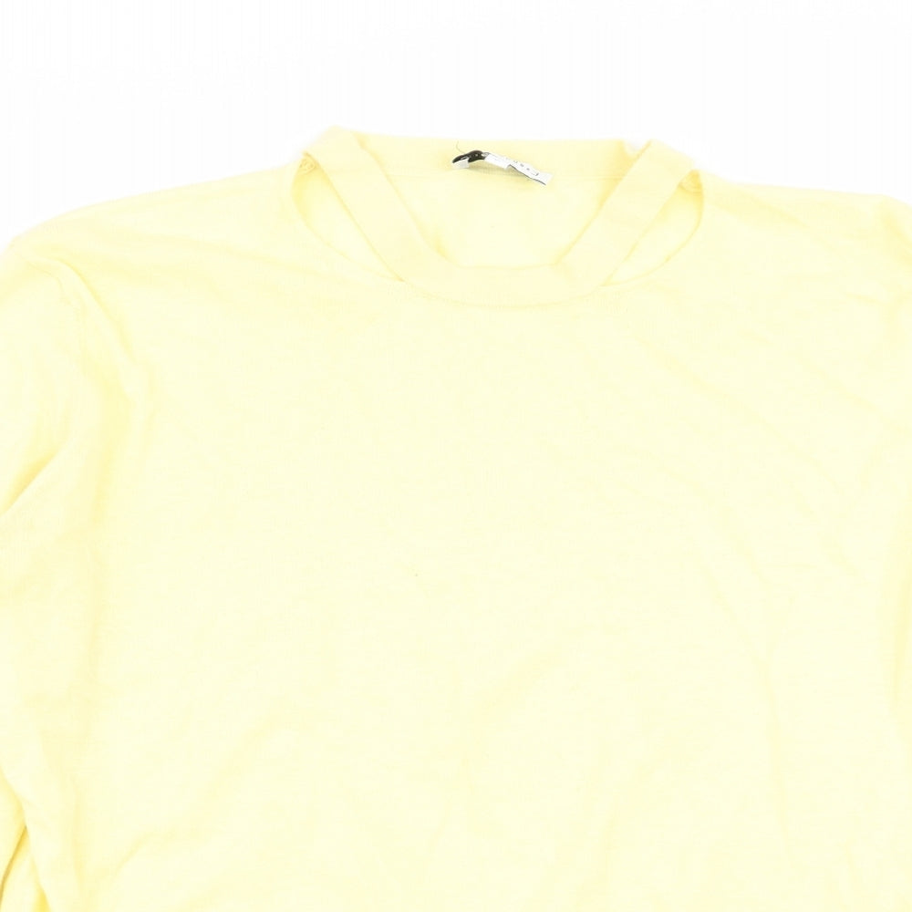 Womens UK Size 10 Warehouse Yellow Pullover Jumper