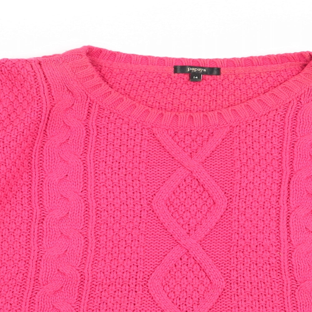 Womens UK Size 14 Papaya Red Pullover Jumper