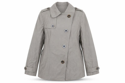 Front view of Debenhams women’s brown overcoat coat, size UK 14
