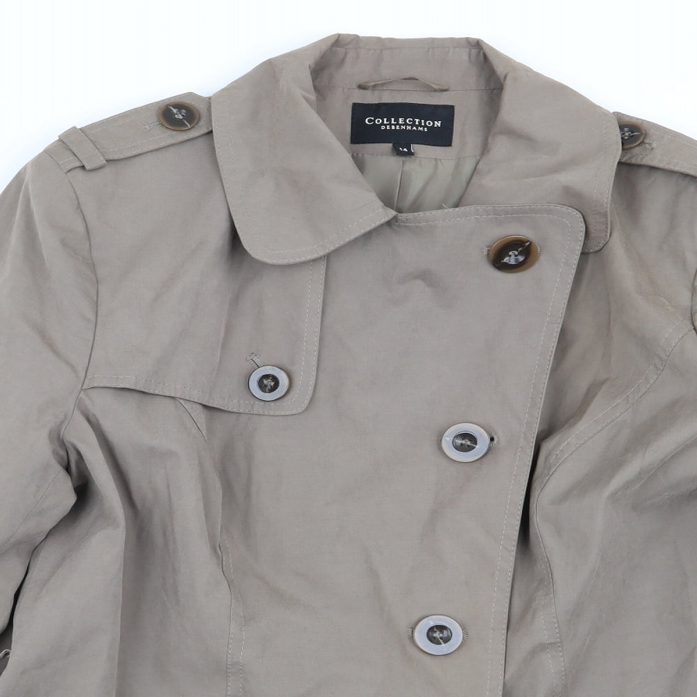 Womens UK Size 14 Debenhams Brown Overcoat