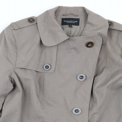 Womens UK Size 14 Debenhams Brown Overcoat