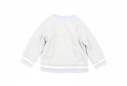 Mini Club Girls Grey Animal Print  Pullover Jumper Size 3-6 Months  - button up