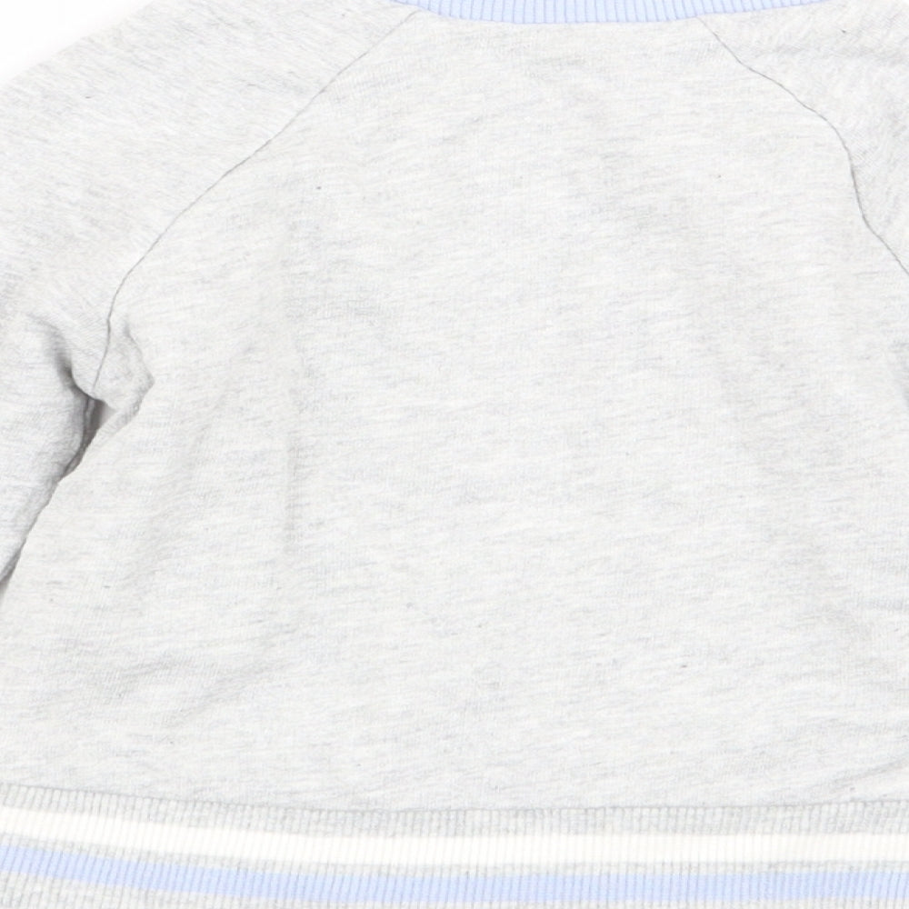 Mini Club Girls Grey Animal Print  Pullover Jumper Size 3-6 Months  - button up