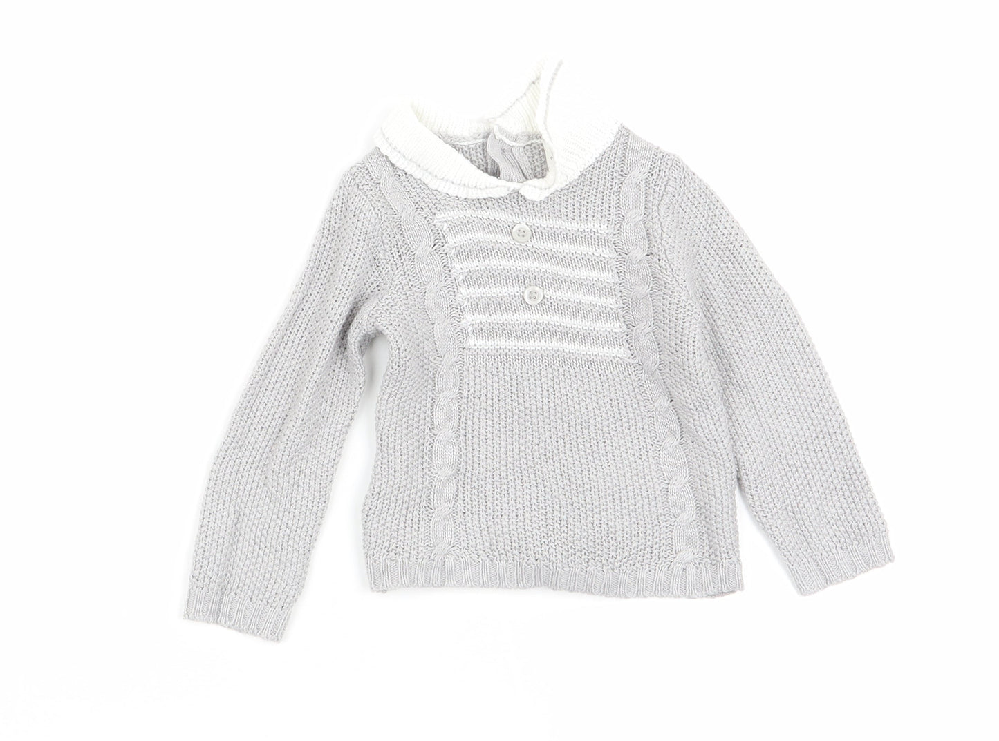 Bonjour Bebe Girls Grey   Pullover Jumper Size 0-3 Months