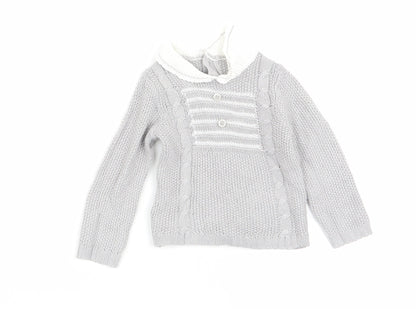 Bonjour Bebe Girls Grey   Pullover Jumper Size 0-3 Months