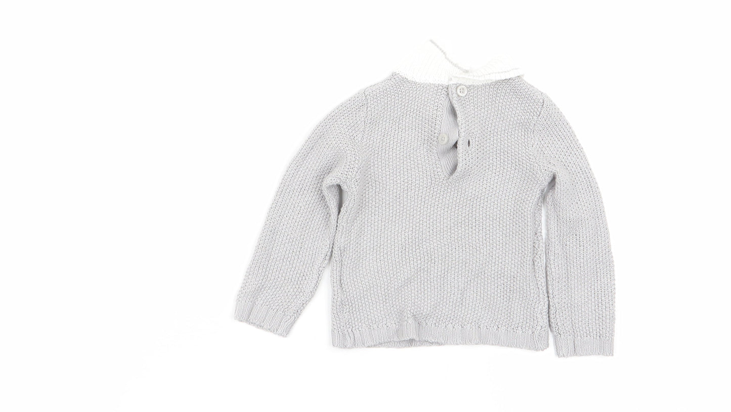 Bonjour Bebe Girls Grey   Pullover Jumper Size 0-3 Months