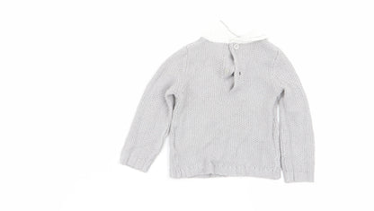 Bonjour Bebe Girls Grey   Pullover Jumper Size 0-3 Months