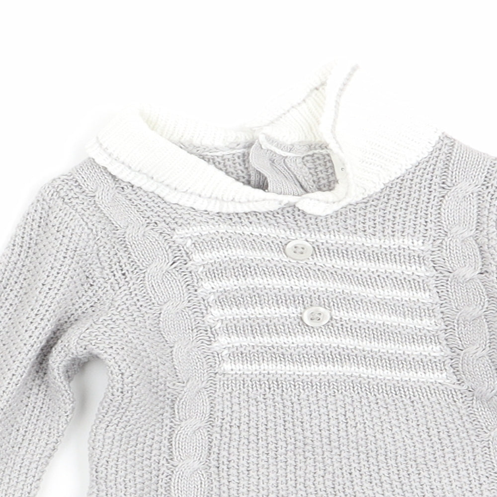 Bonjour Bebe Girls Grey   Pullover Jumper Size 0-3 Months