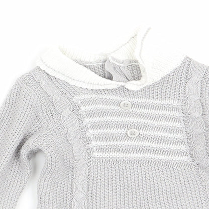 Bonjour Bebe Girls Grey   Pullover Jumper Size 0-3 Months