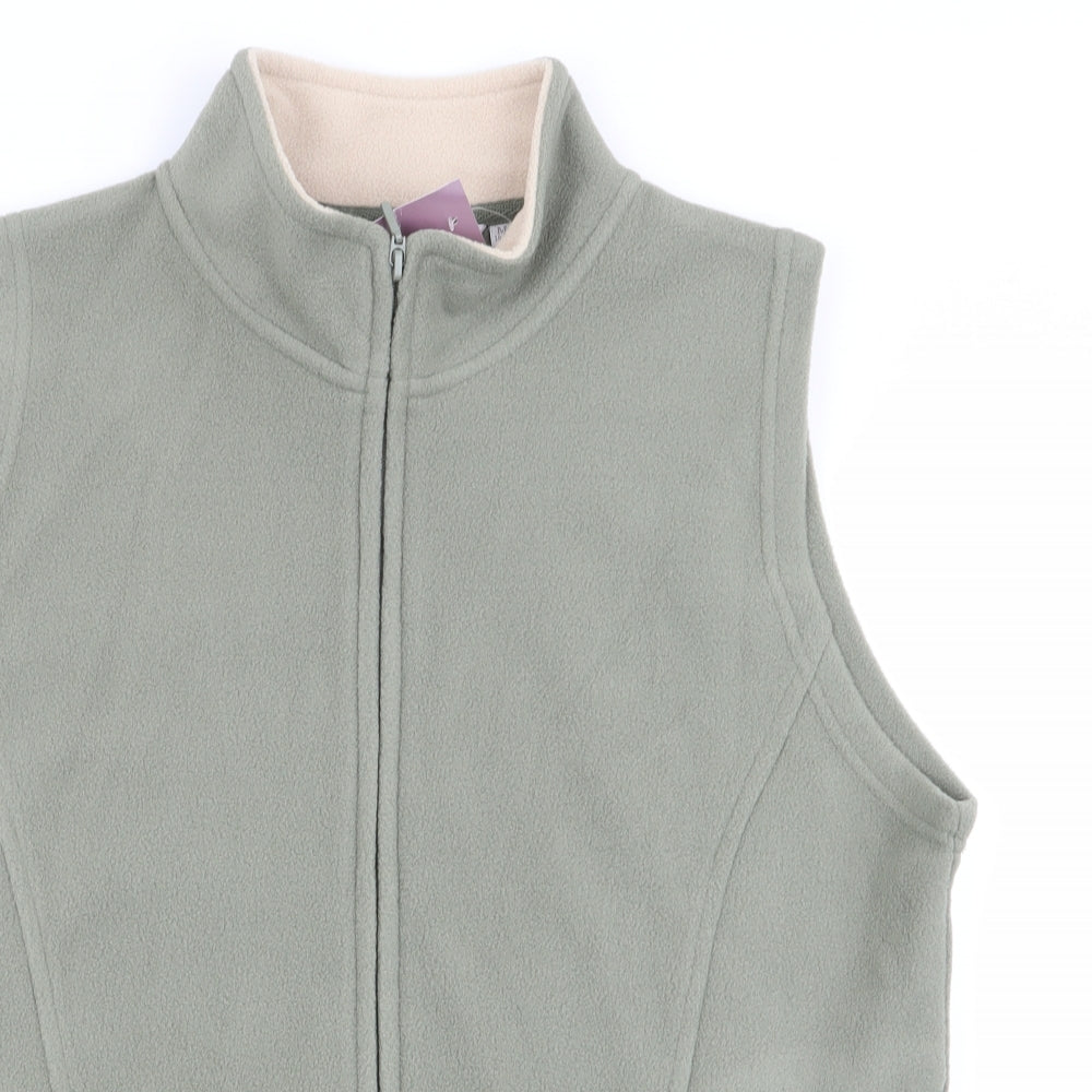 Womens UK Size 14 EWM Green Full Zip Jumper