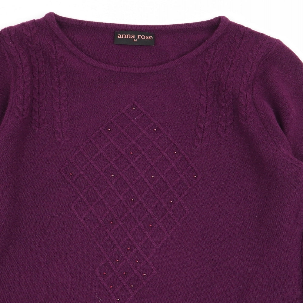 Womens UK Size M anna rose Purple Pullover Jumper