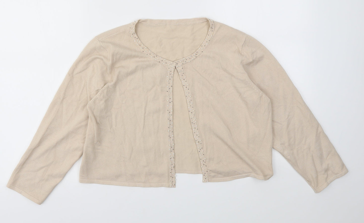 Womens UK Size M Preworn Beige Cardigan Jumper